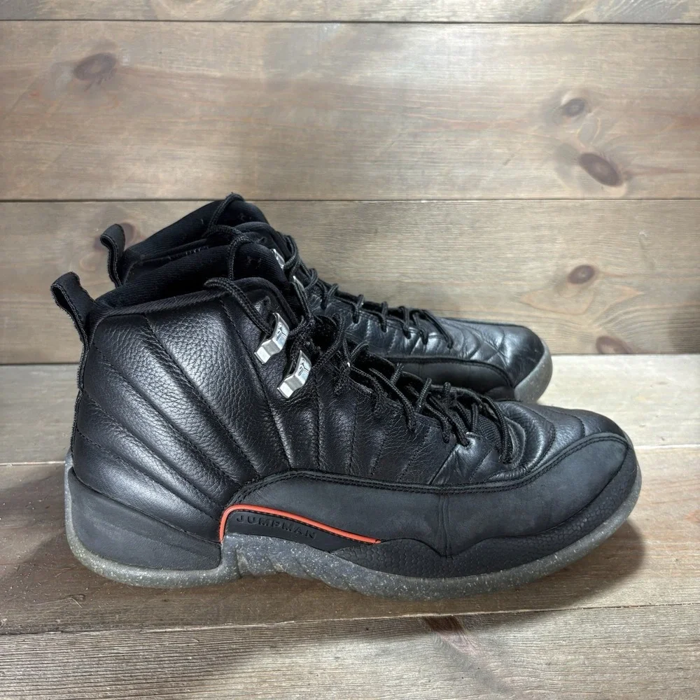 nike air jordan 12 mens size 10 shoes black utility red basketball sneakers